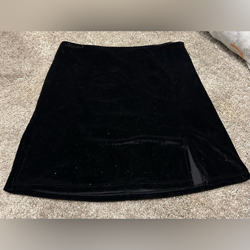 Black sparkly mini skirt